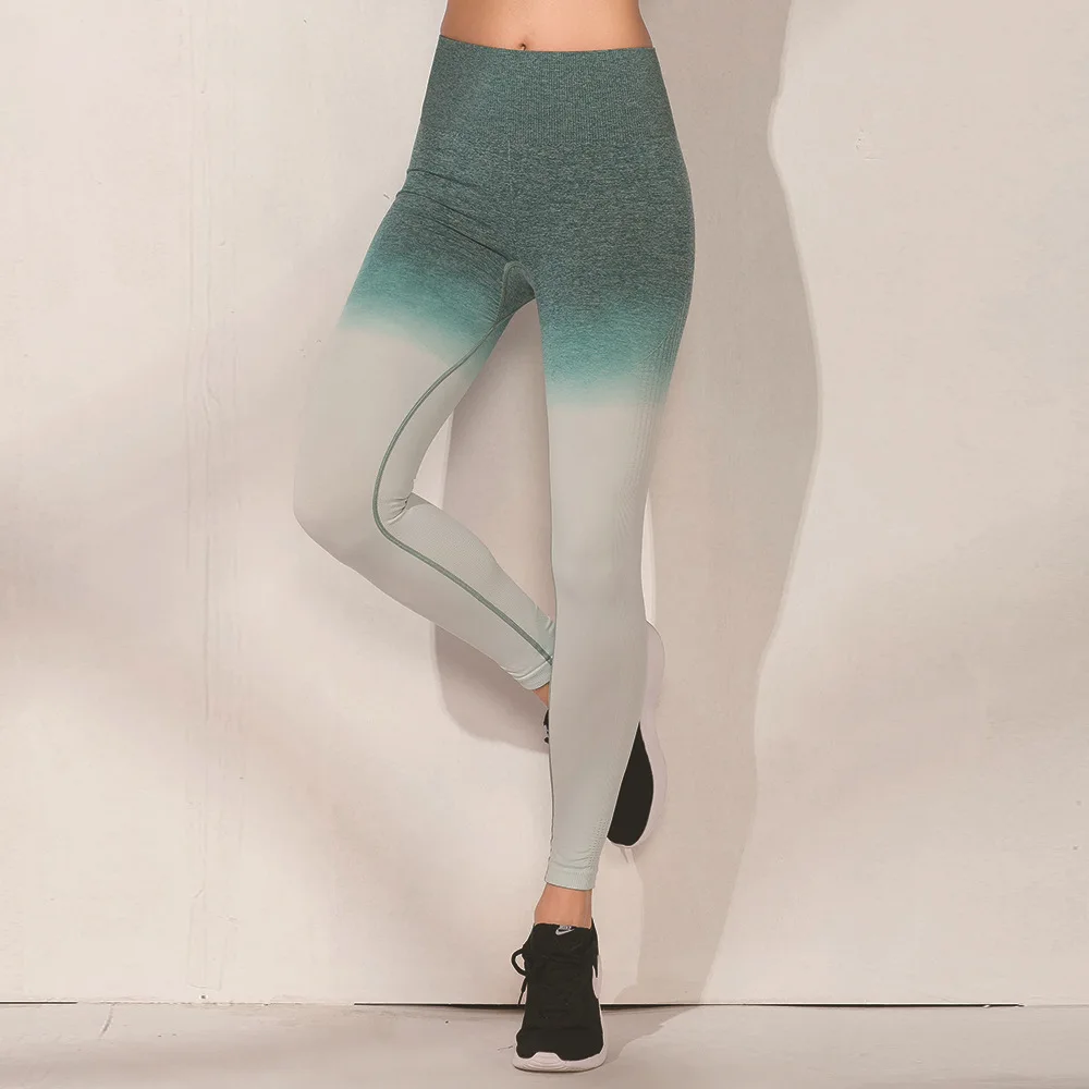 

Women Seamless Gradient Fitness Leggings Yoga Pants Tights High Waist Push Up Sexy Workout Gym Clothing Sweatpants Sportswear