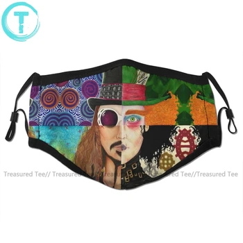 

Johnny Mouth Face Mask Johnny Depp Character Collage Facial Mask Fashion Cool with 2 Filters for Adult