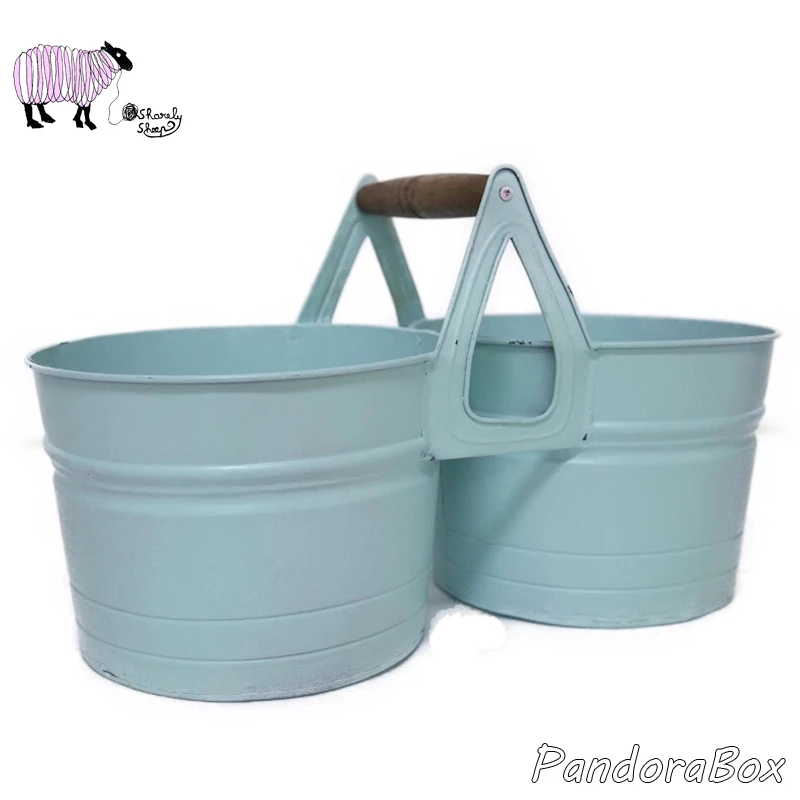 blue green Реквизит для фотосъемки новорожденных с железным цветком и ковшом для близнецов, студийная фотосессия для маленьких девочек и мальчиков, цветочные корзины, аксессуары для фотосъемки - Цвет: blue green