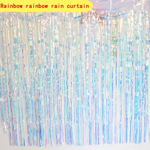 Прозрачный Красочный Радужный Свадебный дождевой занавес Свадебные комнаты подтягивающие вечерние фото-сцены Декорации стен