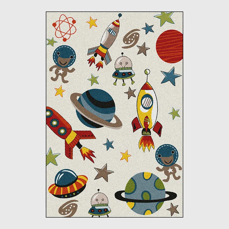 Мультфильм Вселенной Звездных космический корабль Детский ковер для Спальня космического пространства дизайн Нескользящие на коврике арабских цифр рядом с коврик - Цвет: As picture