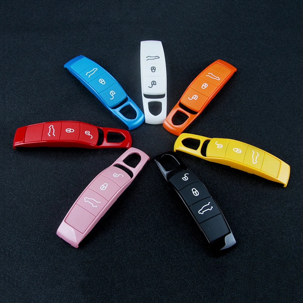 

Key Cover Frame Rubber Button For Porsche 911 7 colors Key Holder Shell 3 Buttons Fitting Replace Remote Controller Case cap