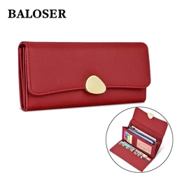 Women Long Clutch High Capacity Leather Clasp Wallet For Women Credit Card ID Holder Purse New