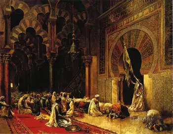 

Hand Painted Art Paintings by College Teachers - Interior of Mosque at Cordova Islamic Edwin Lord Weeks - Oil Painting on Canvas