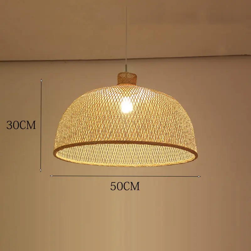 D 50CM Китайская классическая подвеска огни ресторан кафе деко крепеж для подвесных светильников деревянная свисающая лампа освещение светильник светодиодный Кулон - Цвет корпуса: D 50CM