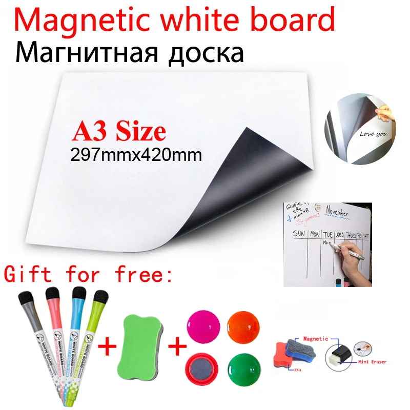 Soft Magnetic Whiteboard Magnetic Suck Type Office School Supplies Presentation  Supplies Dry Erase White Board Fridge Sticker - Whiteboard - AliExpress