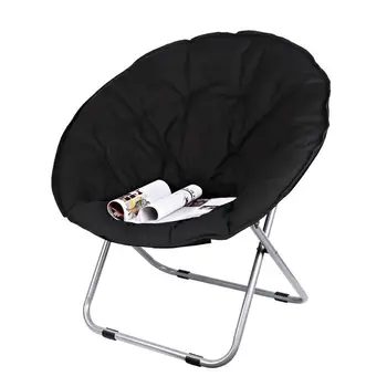 

Folding Large Size Round Moon Saucer Camping Chair with Steel Frame Oxford Cloth Padded Seat Portable Moon Chair 7 Colors