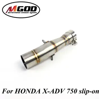 

Slip On Motorcycle Exhaust Escape MotoR Tube Header Front Link Middle Section Pipe Scooter For HONDA- X-ADV750 X ADV750 X-ADV
