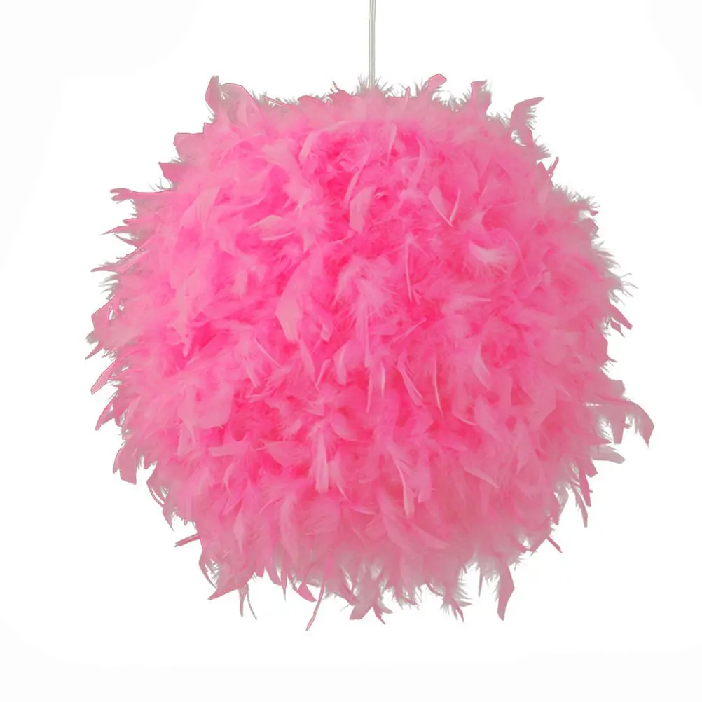 Feather Pendant Light Simple Ball E27 Lampshade Nordic-style Modern Sweet Floor Lamp Romantic Chandelier for Living Room Bedroom  Лампы | Pendant Lights -32871451526