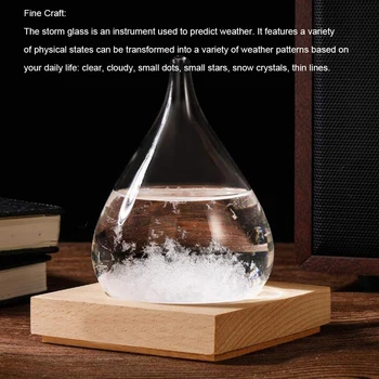 

Desktop Droplet Storm Glass Bottle Drop-Shaped Storm Glass Weather Forecast Station Weather Predictor For Home Office Decoration