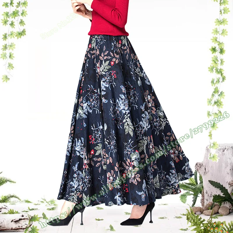 2020 Female Clothing Cotton and Linen Floral Casual Retro Vintage Simple Large Plus Size 7XL 8XL Long Ladies Skirt Women Skirts российский колокол журнал вып 1 2 2020