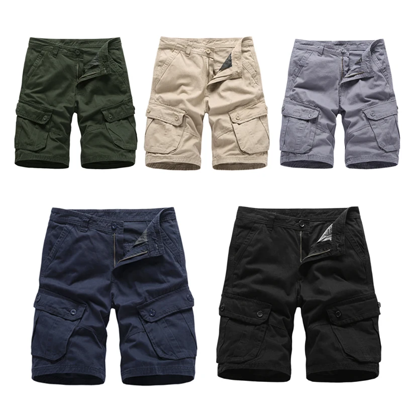 Модные мужские повседневные Хлопковые Бриджи однотонные пляжные короткие брюки для лета-OPK