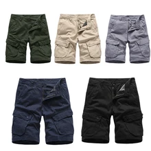 Модные мужские повседневные Хлопковые Бриджи однотонные пляжные короткие брюки для лета-OPK