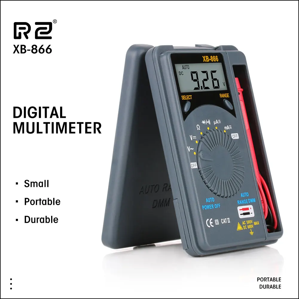 

Мини-мультиметр RZ, Автоматический диапазон, вольтметр, тестер 200MVto 600V AC/DC, ручной карманный цифровой мультиметр, измеритель емкости