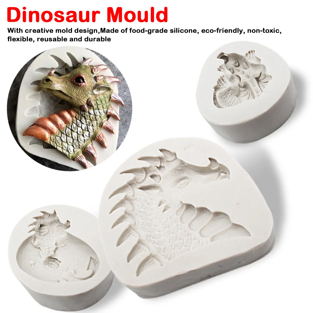 

Candy Pastry Mould Cake Decoration Tool Easter cake mould Dinosaur Shape Fondant Cake Silicone Mold Cookies Chocolate Molds