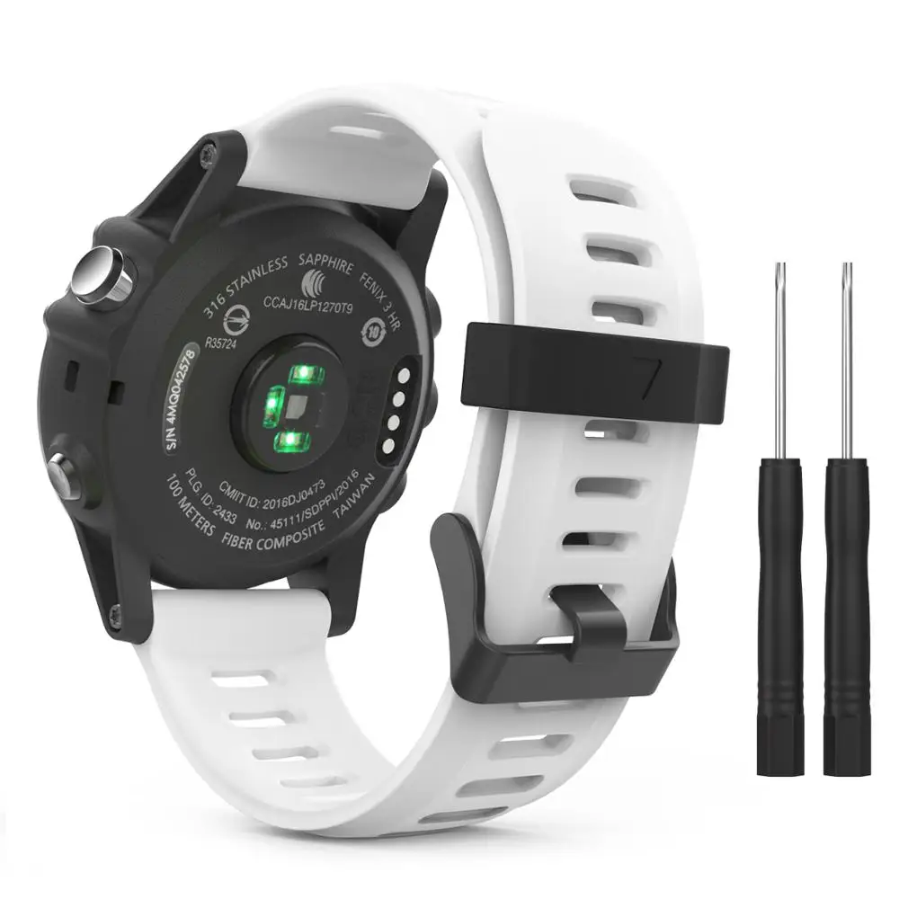 

MoKo Garmin Fenix 3/Fenix 5X Watch Band, Soft Silicone Replacement Watch Band for Garmin Fenix 3/Fenix 3 HR/Fenix 5X/5X Plus