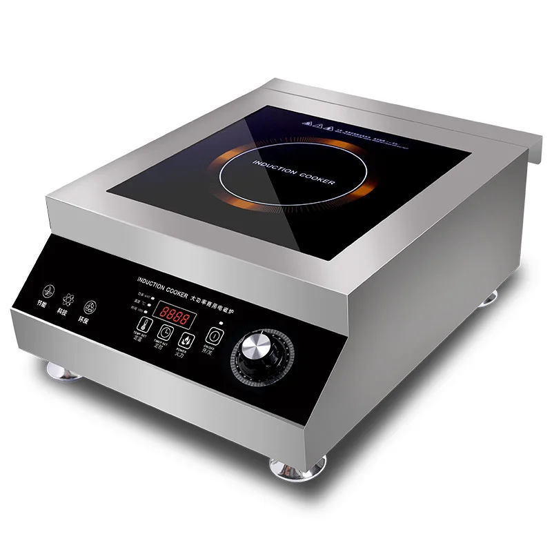

5000W Flat Induction Cooker Commercial Big Power Stainless Steel Cooker Electric Stove Timing Waterproof Cooking Machine