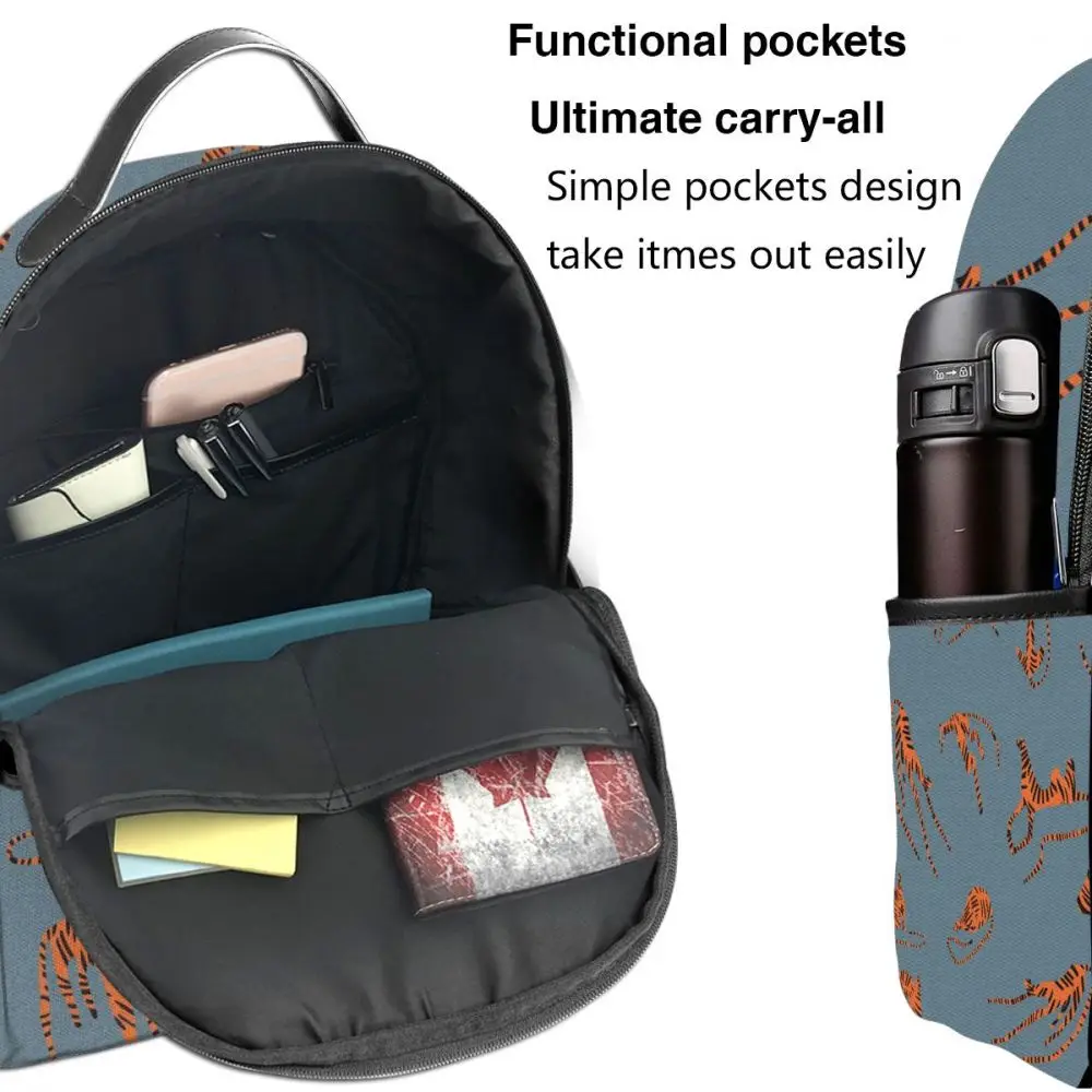 NOISYDESIGNS, модные мужские женские рюкзаки, животные, тигр, печать, дорожная посылка, сумка, школьный рюкзак, крутой, Mochila Escolar