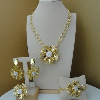 

Yuminglai Elegant Flower Design African Ladies Jewelry Sets FHK8020