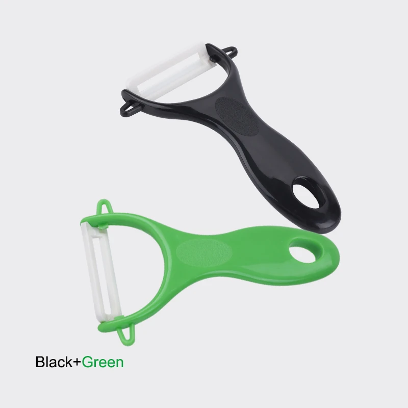 Black Green Кухонная Gadgetsc антиоксидантная керамическая машинка для чистки картофеля для овощей фруктов моркови Овощечистка резак многоцветная ручка - Цвет: Black Green