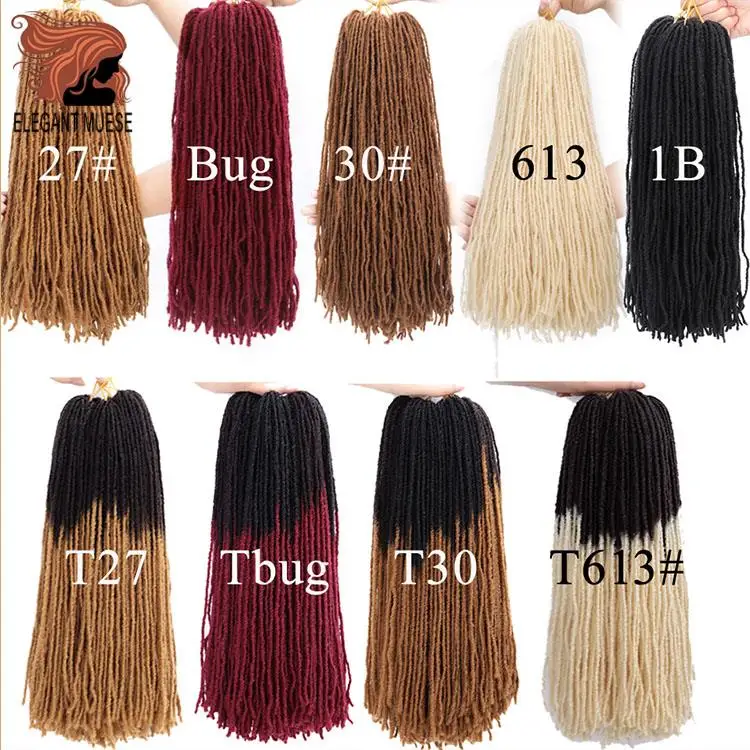 18 Inch Blonde Brown Bug Synthetic Hair for Women Faux Locs Crochet Hair with Sister Locks Afro Crochet Braids - Elegant Muses image 4