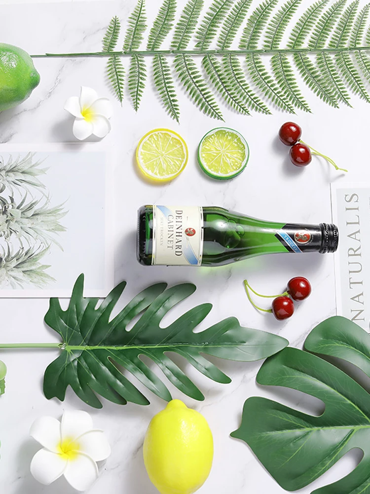 Искусственные растения Monstera пластиковые листья тропической пальмы аксессуары