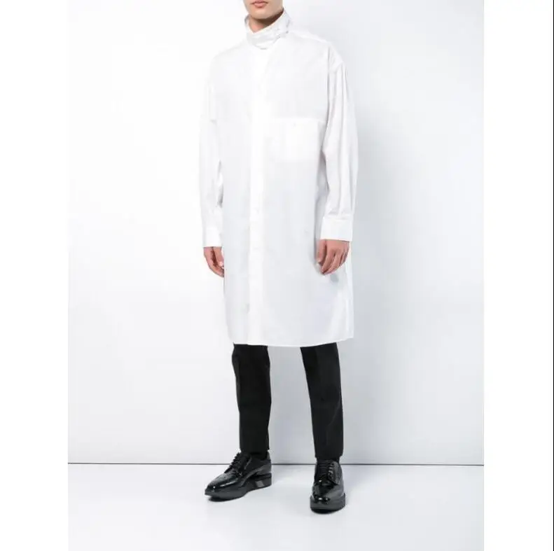 

S-5XL 2020 New Men's clothing GD Hair Stylist fashion Chain long sleeve Shirt Stage plus size singer costumes