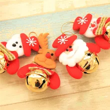 Рождественская фигурка колокольчик Рождественская елка Санта Клаус Снеговик украшения маленький колокольчик Кукольный дом игрушки подарки#4N22