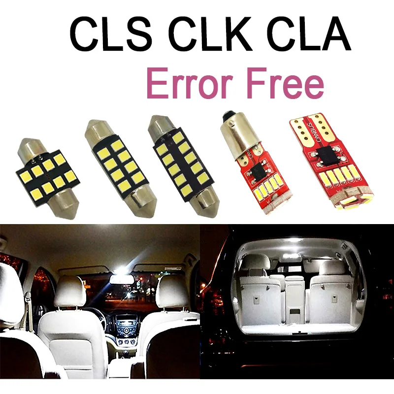 

100% Error Free White LED Inner Bulb Interior Dome Map Light Kit For Mercedes Benz CLS CLK CLA class W218 W219 W208 W209 C117