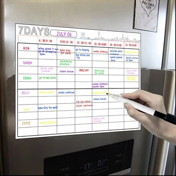 

A3 netic Whiteboard Dry Erase Calendar Set 16X12Inch Whiteboard Weekly Planner for Refrigerator Fridge Kitchen Home