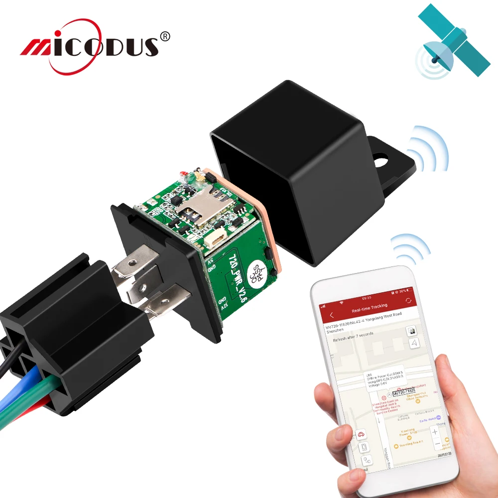 Автомобильное реле GPS Трекер MV720 Автомобильная Аварийная сигнализация GSM локатор