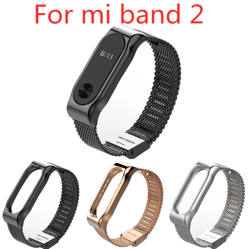 Mi jobs mi lanese металлический ремешок для Xiaomi mi Band 2 умные часы Безвинтовой браслет из нержавеющей стали mi band 2 Широкие ремешки