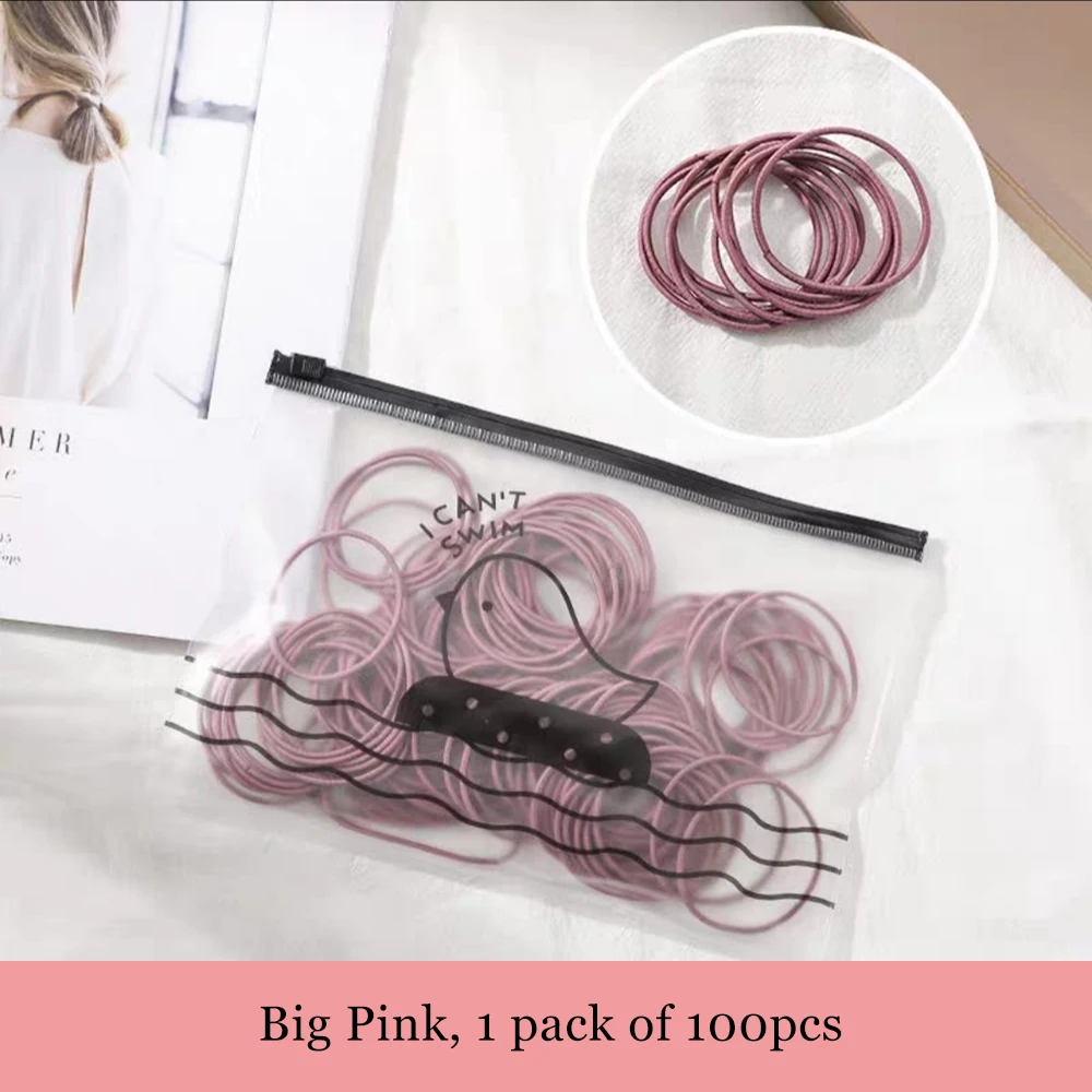 Big-Pink PickyanDco 100 шт./лот девочек Для женщин конфеты Цвета резинок безопасный резинки для волос хвост держатель для детей аксессуары для волос FD001 - Цвет: Big-Pink