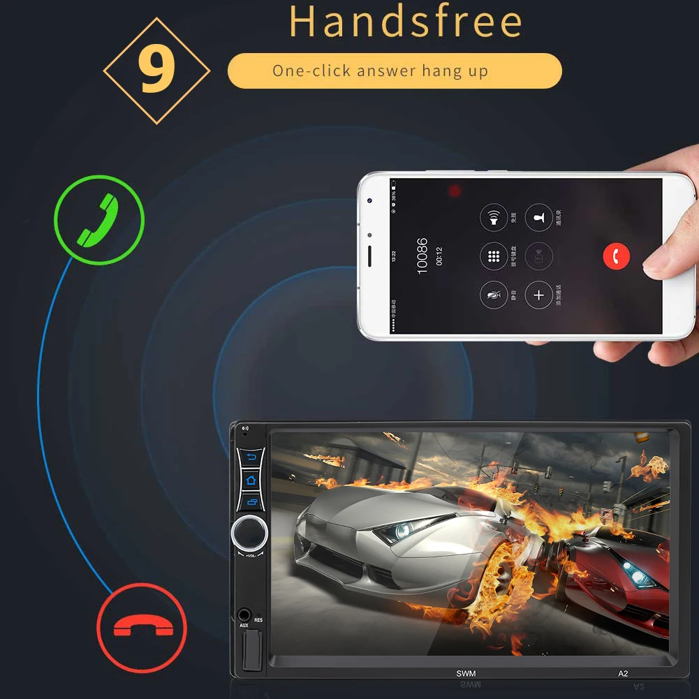 SWM A2 Android 8,1 Автомобильный gps навигатор стерео 7 дюймов 1 Гб+ 16 Гб четырехъядерный bluetooth WiFi USB Радио приемник в тире головное устройство