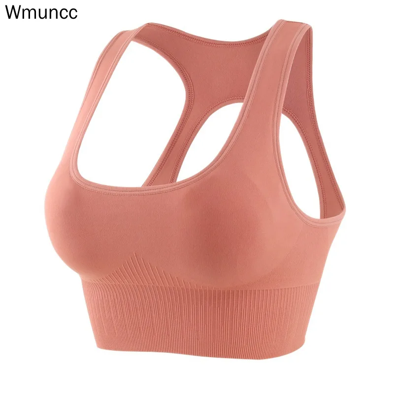Wmuncc Seamless Sports Bra with Pad High Impact Yoga Crop Tops Women Adjustable Running Workout Push Up Active Wear Shockproof | Спорт и