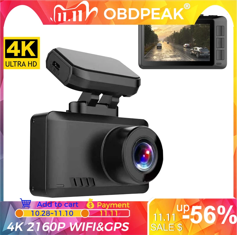 Видеорегистратор автомобильный 4K Wi-Fi GPS 3840*2160P 30 кадров/с | Автомобили и мотоциклы
