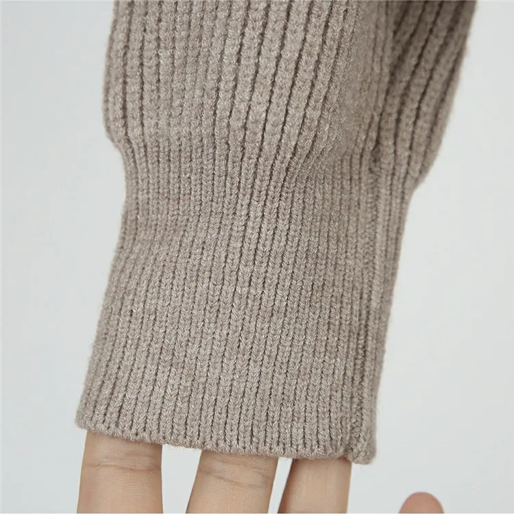 Модный однотонный толстый свободный жаккардовый свитер для женщин, сексуальный v-образный вырез, крест-витой длинный рукав, вязаный пуловер, топы для девушек, модный джемпер