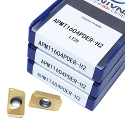 Tour à fraiser CNC à lame, outil de tournage du métal, avec Inserts en carbure, haute qualité APMT APMT1604PDER H2, 1604 LT20, 10 pièces 