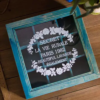 

Wooden Crafts Nine Grid One Grid Retro Glass Printing Storage Box Container Organizer