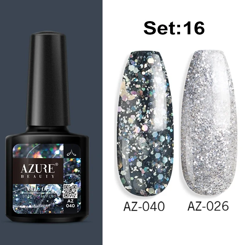Azure beauty 2 шт./лот зеленый цвет серии УФ набор гель-лаков для ногтей длительный салонный лак для ногтей долговечный блестящий гель - Цвет: 16