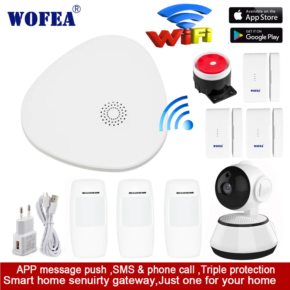 WOFEA домашняя охранная ip-камера Беспроводная умная WiFi камера Wi-Fi аудио запись наблюдения детский монитор камера видеонаблюдения iCSee 2 шт./лот