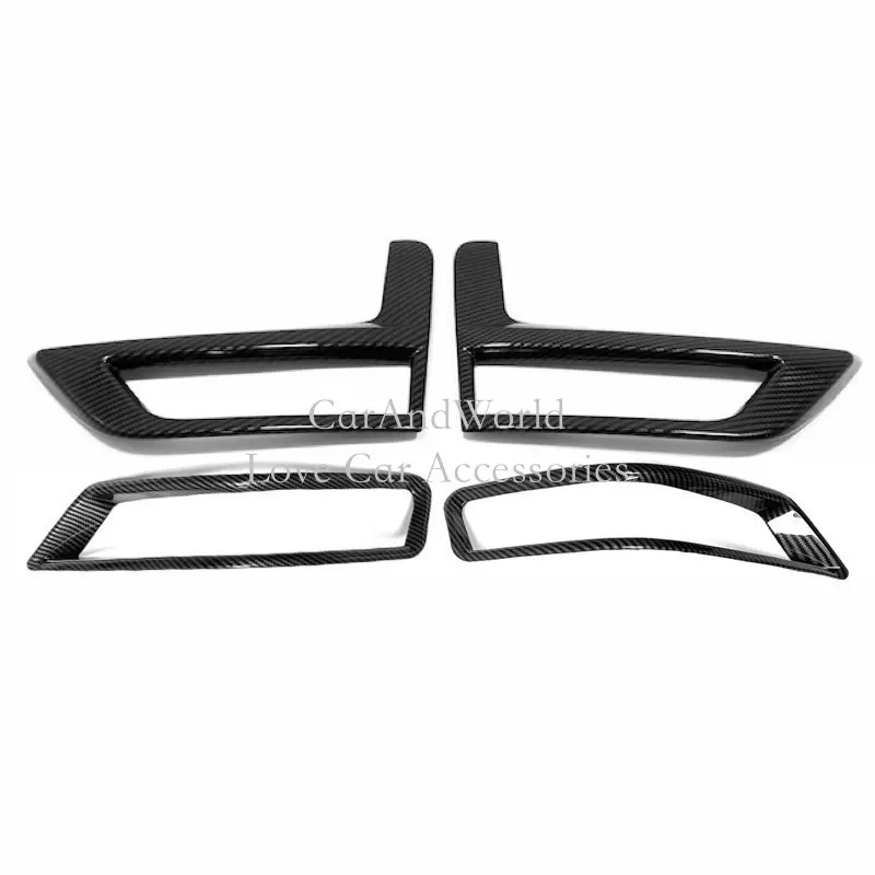 Углеродное волокно передние и задние противотуманные фары рамка лампы Планки