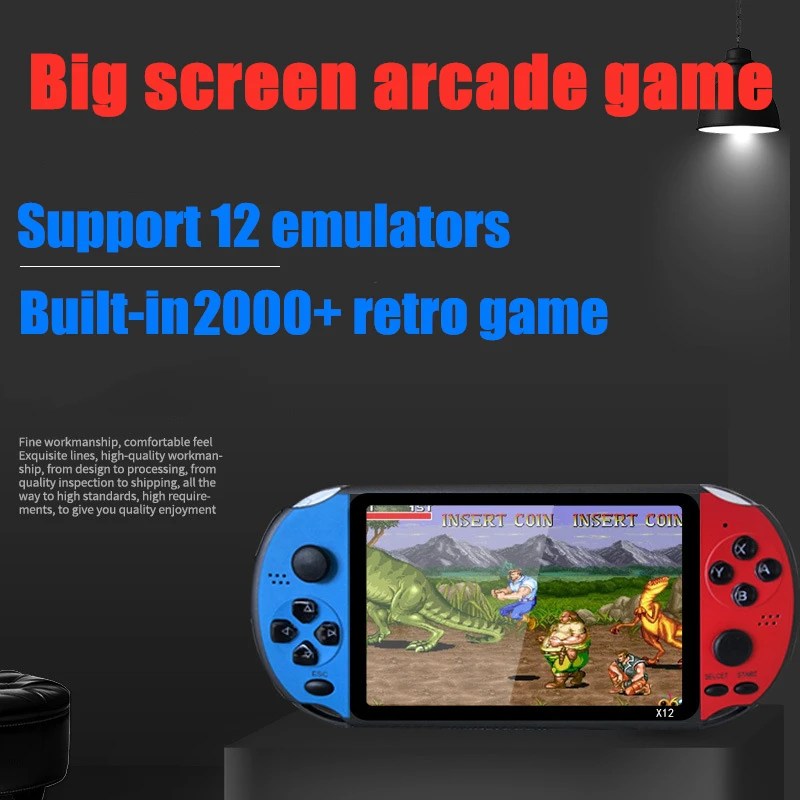 5.1 inch Handheld Game Player X12 PLUS Retro Video Game Console Built-in 2000+Classic Games Support TF Arcade Game Consoles