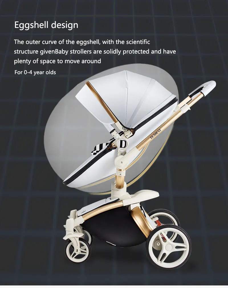 Dearest Diamond baby stroller 2 in 1  with luxury leather baby carriage factory price
