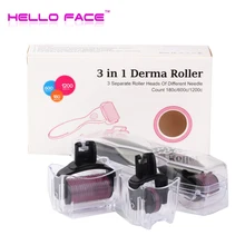DRS 3 в 1 микро-игольная, для тиснения на коже, роликовая 180/600/1200 иглы дермароллер наборы для ухода за кожей глаз массажер и лечение потери волос