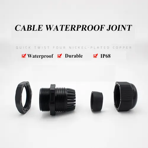1/2/5/10pcs Waterproof Cable Gland Cable Entry IP68 PG7-PG36  White/Black Nylon Plastic Connector Joint - Image 3