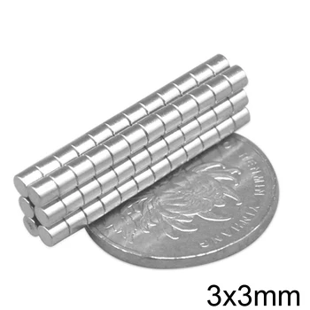 

300~5000PCS 3x3 mm Search Minor Diameter Magnet 3mmX3mm Bulk Small Round Magnets 3x3mm Neodymium round N35 Strong Magnets 3*3