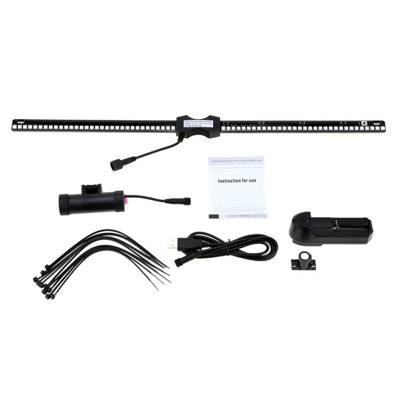 Горячая программируемый 128 светодиодный DIY велосипед колеса спицы светильник цветная шина лампа изображение США штекер