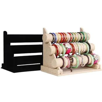 

3-Tier Linen Bracelet Holder Rack Stand Detachable Jewelry Display Organizer Xmas Gifts шкатулка декоративная aksamitne pudelko