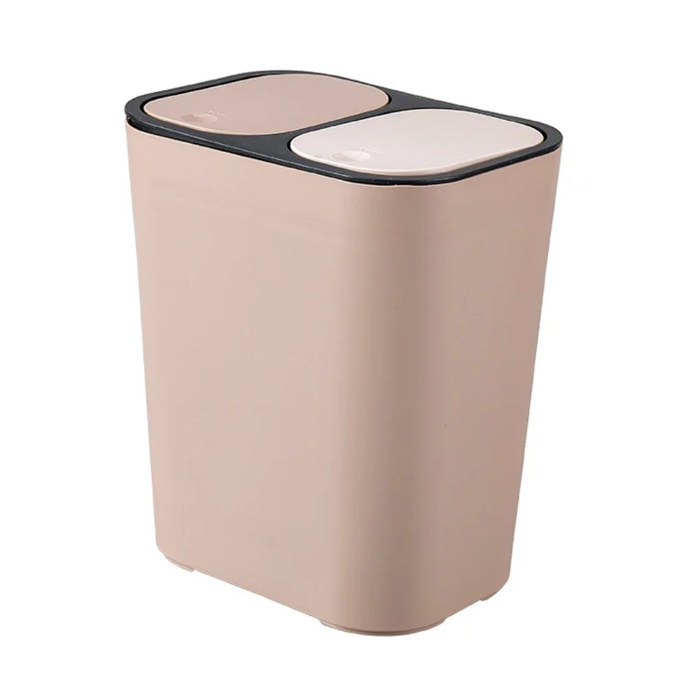 

Trash Can Modern Double Cover Hotel Kitchen Bin Living Room Garbage Classification Office Dry Wet Separation Home Large Capacity